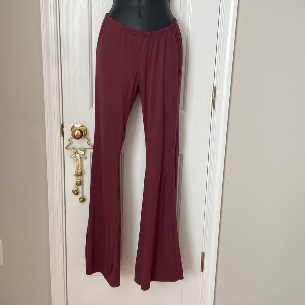 SOLD- Burgundy Flare High-Waist Pants